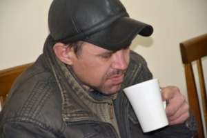 Victor Drinks Coffee at Centre