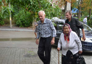 Arriving for X-rays at Calarasi Health Center