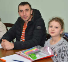 Father Nicolai & Daughter Ana with New Pens