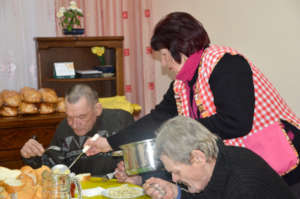 Galina Serving Pelimeni to Stepan & Alexandr