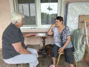 Galina with Patient Feodora in Reutel Village