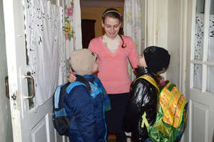 Galina and Children in the Morning