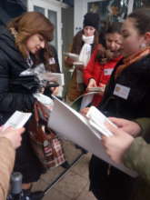 Irina & Students in Front of Market