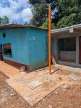The new septic pit covers and handwashing station