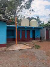 The new bathrooms, washing station and septic tank