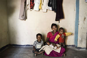 Patient with her children