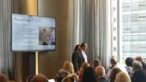 Sandeep Ahuja giving presentation at MIT Solve