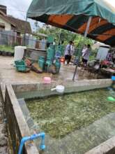 Outdoor kitchen with water used for cooking