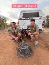 Anton, Raven, Ruhann and Lucy with 84 snares found