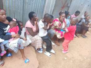 Parents and children from urban slums