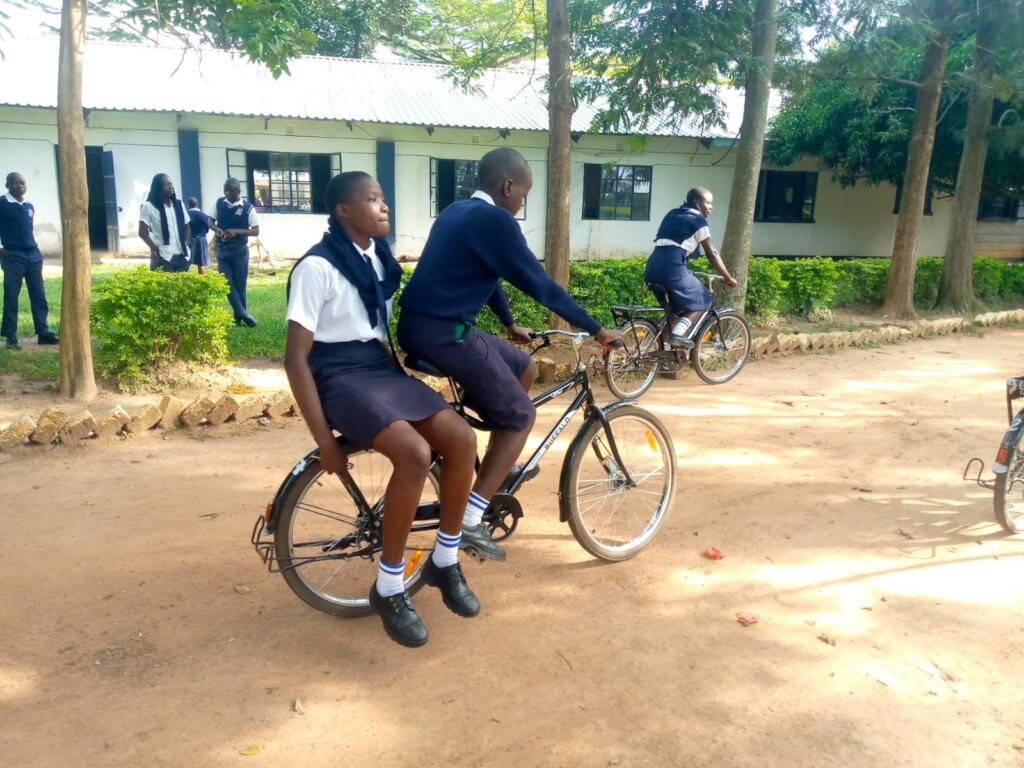 Girls looking smart in new school unforms