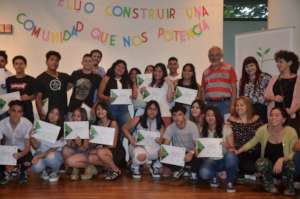 Young people recieving their certificates
