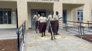 students walking at the  ramp