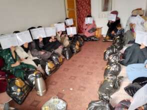 women completing their training