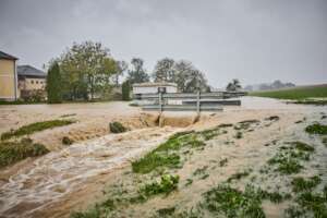 Access roads are still partly flooded