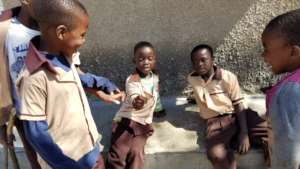 Children playing in their neighborhood