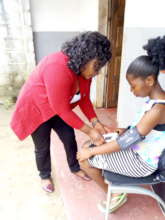 Checking the child's vitals