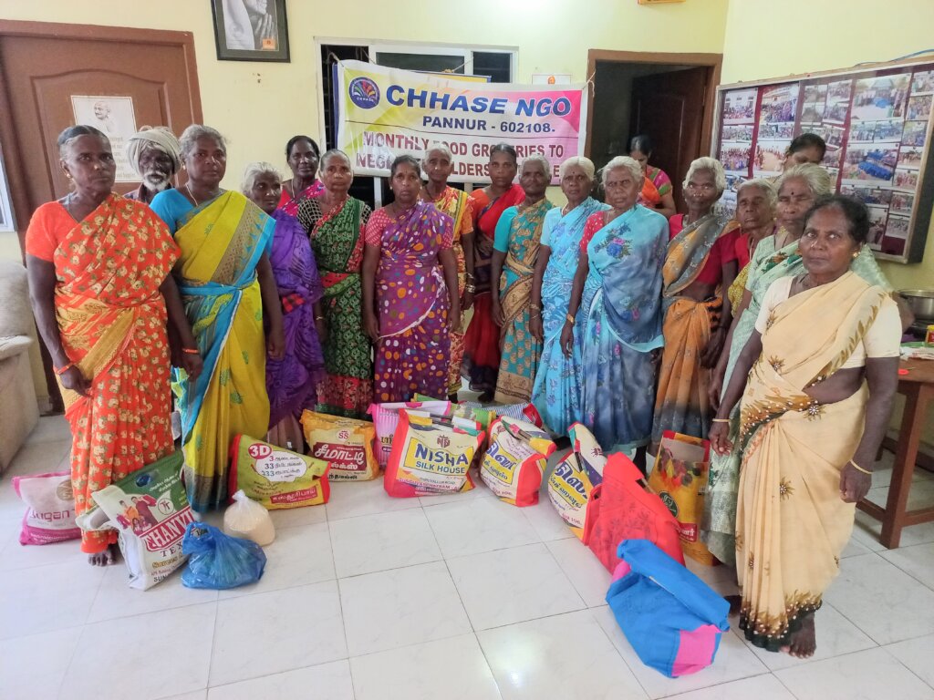Neglected old women need food groceries
