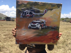 Canvas painting during safari rally