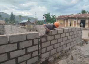 Construction of the school's walls