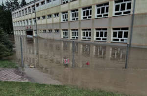 one of the flooded schools