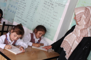 girls doing their studies in our classroom