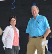 Laura Manship & Dick Buten at Robotics Competition