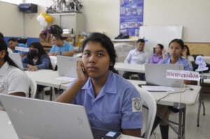 High School Students with Computers