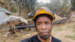 Homes destroyed behind me
