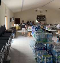 Donations dropped at the church