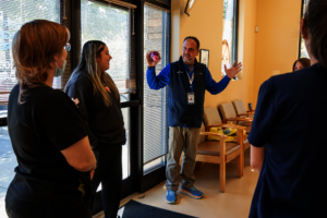Americares leads a mental health session for staff