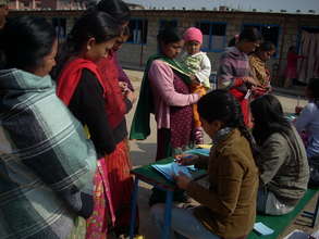 Women completing registration