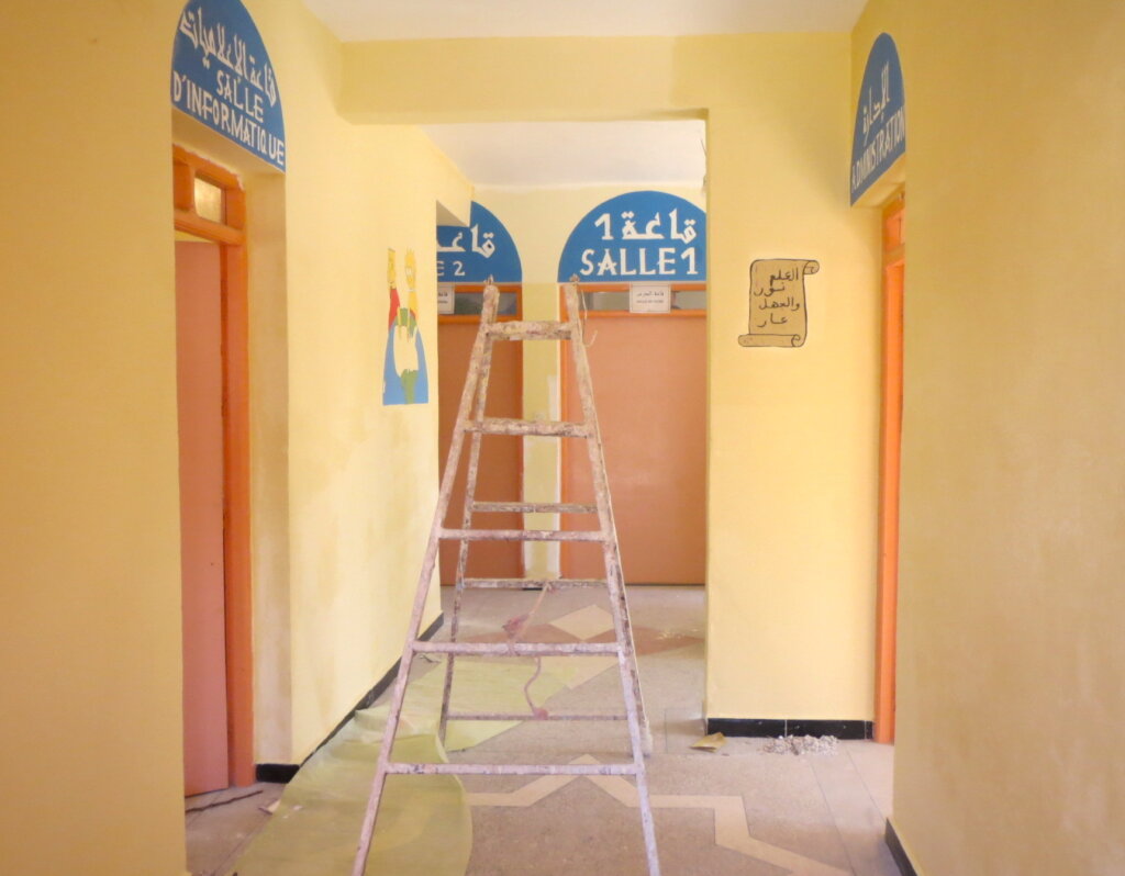 Desks for earthquake-damaged school in Morocco