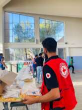 Food aid in refugee shelter