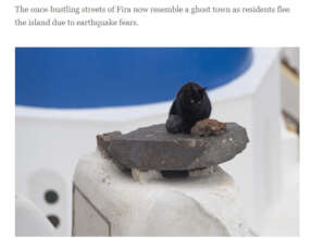 residents flee the island. Fira , a ghost town