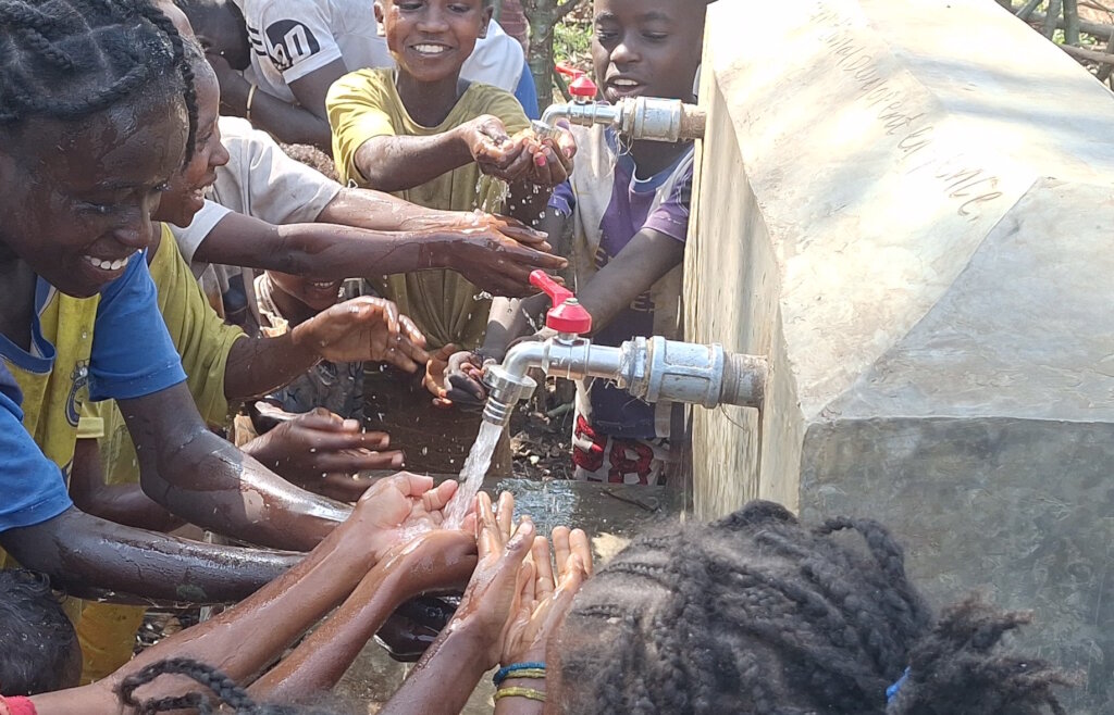 Clean water flows in Garo Korpha