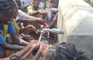 Clean water flows in Garo Korpha