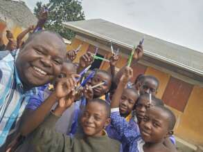 Students at Kasese Humanist Primary School gifted