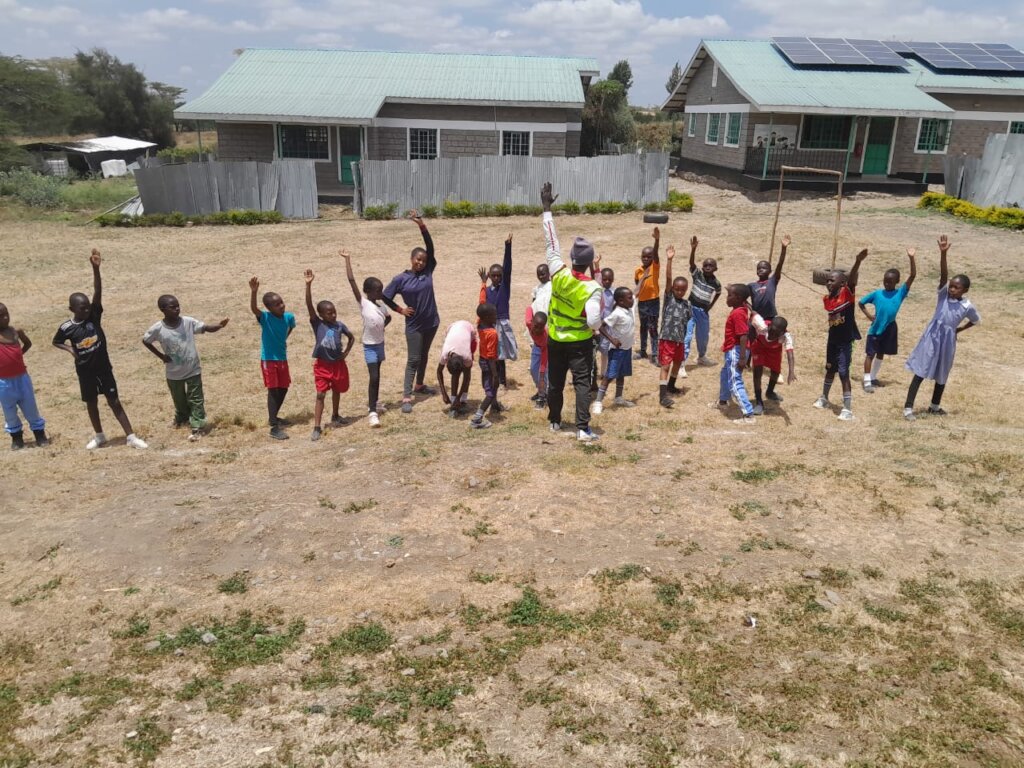 Children practicing for sports