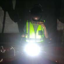 A beneficiary being trained on welding skills