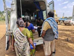 Dispensing medicines from the Ambulance