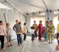 a tent in Gaza filled with joy and possiblity