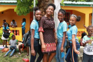 Teachers and students at our school grand opening