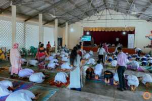 Yoga workshop to students to ease menstrual pain