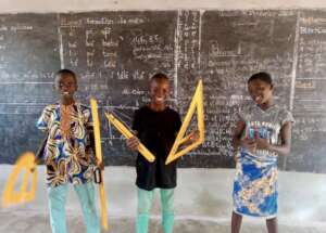 TSEF students with their new geometry tools