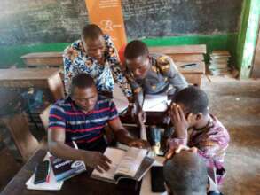 Checking out new science books.