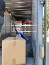 Fihri period kits are being loaded onto a truck