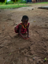 Bertha playing during break time at school