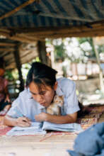 Student doing homework