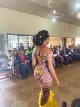 Dress made by graduate.